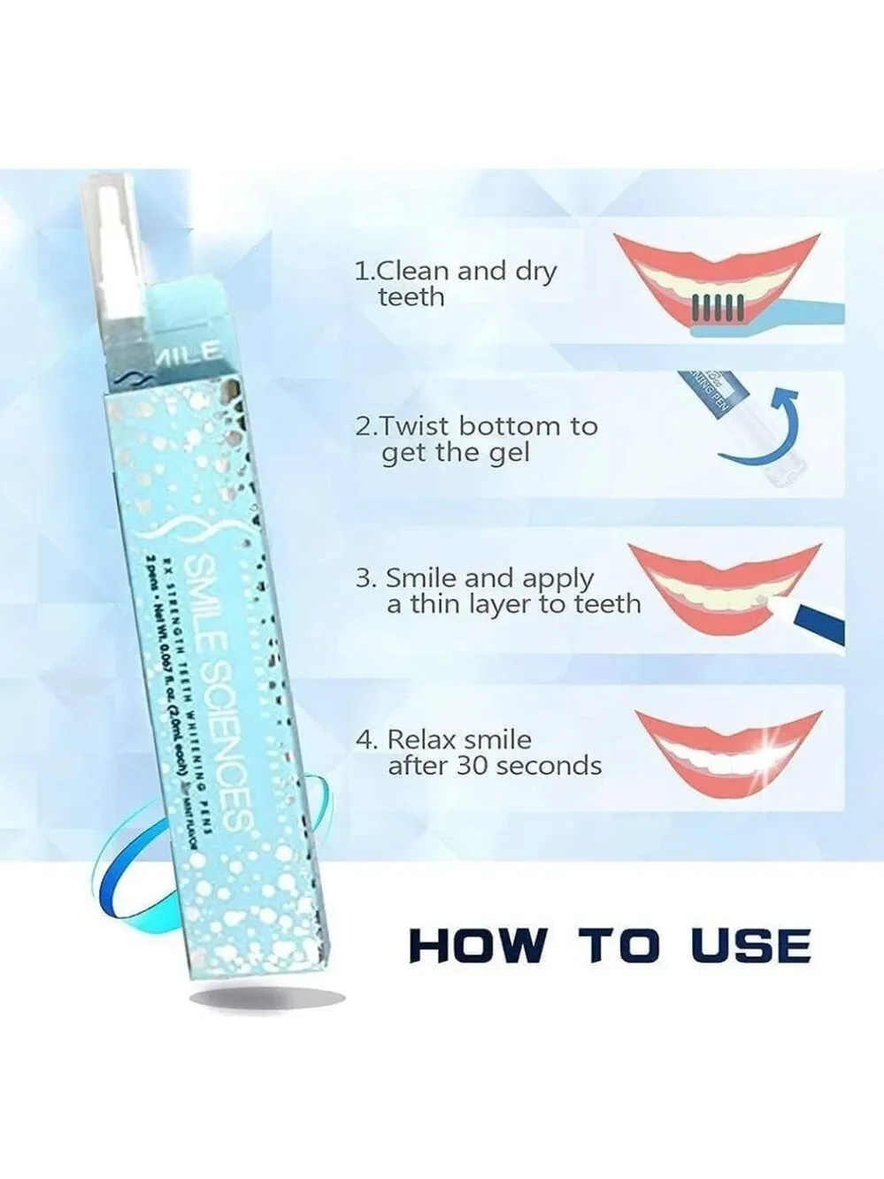 NIB/Sealed Smile Sciences Teeth Whitening Pens x2 Peppermint Flavor
